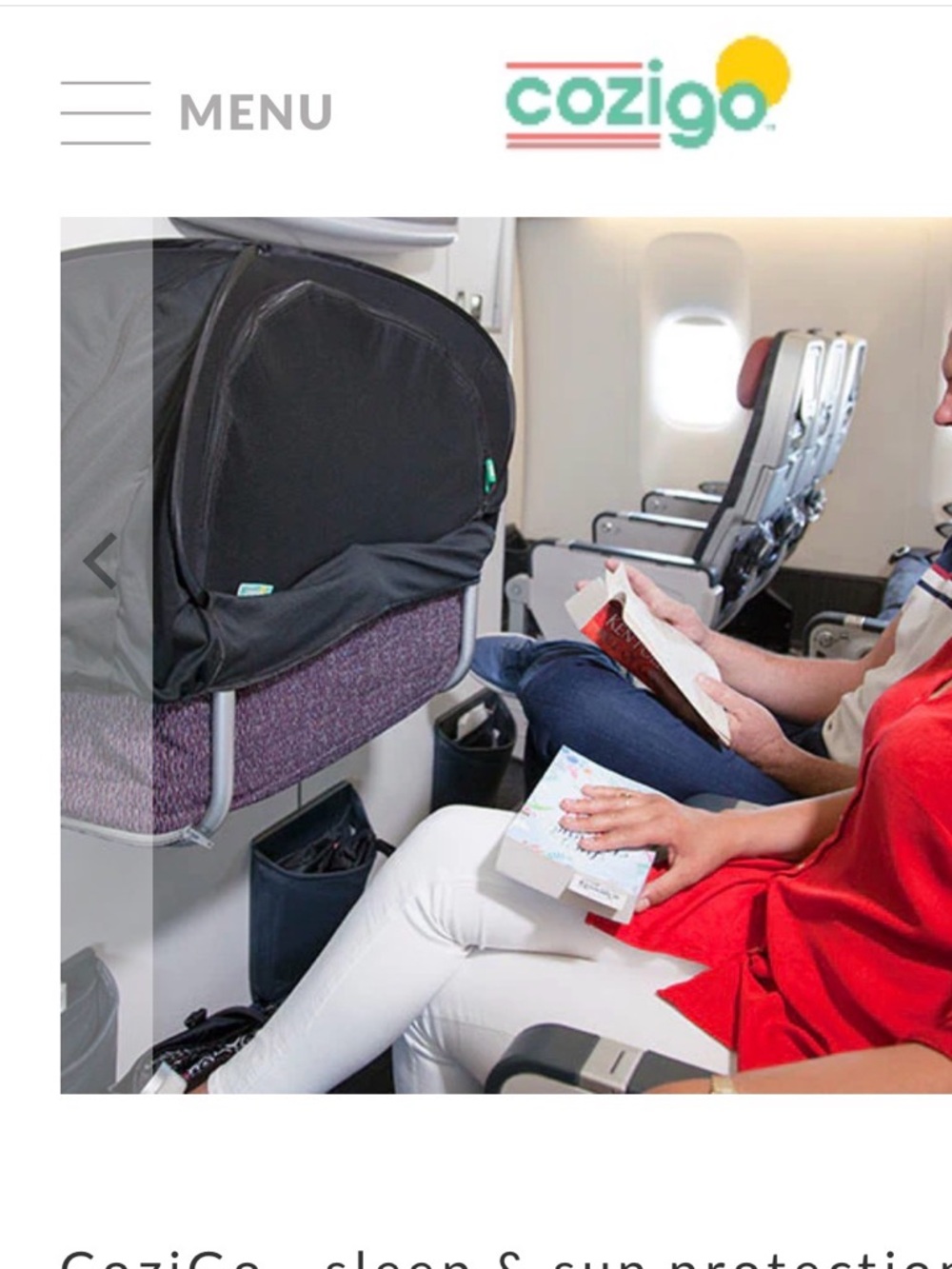 CoziGo Black Travel Cover - Sleep & Sun Protection